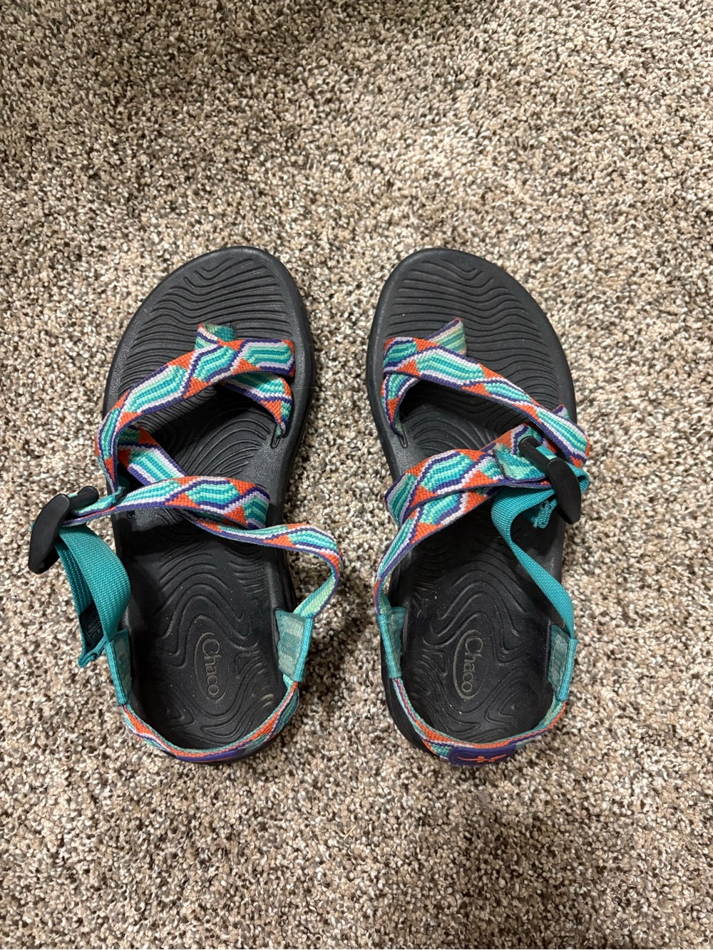 Chaco Women's Teal Multi-Pattern Outdoor Sandals
